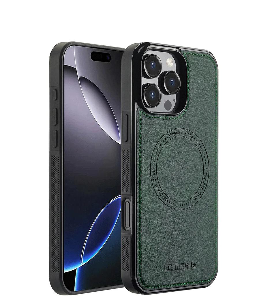 Leather Magnetic Phone Case for iPhone 17 Air 16 15 14 13 12 Pro 11 XS Max XR 8 7 Plus SE 17E 16E Wireless Charging Cover Etui