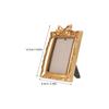 2Pcs Vintage Resin Picture Frames Golden European Bowknot Photo Frames 4.8x3.4in Retro Embossed Wall Art for Living Room Hallway