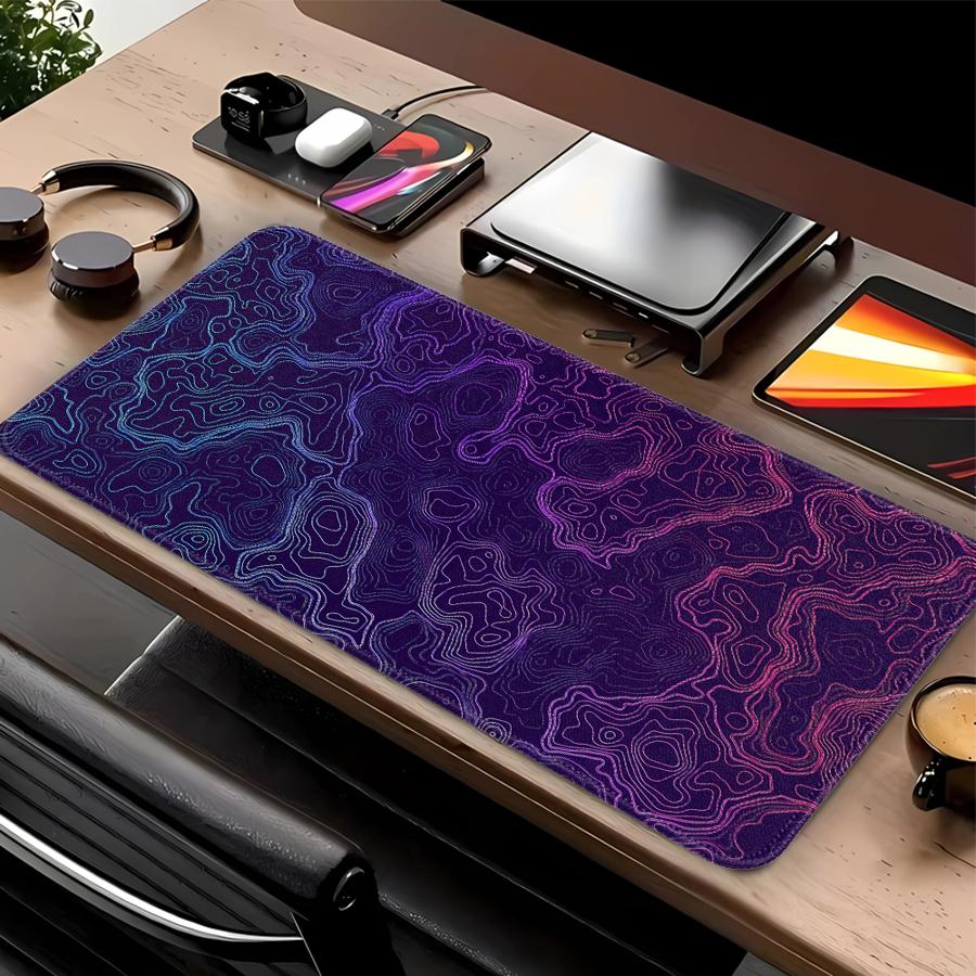 Vórtice de Línea Abstracta Morada Alfombrilla Antideslizante para Ratón Alfombrilla para Teclado y Ratón Alfombrilla para Ordenador Portátil Accesorios de Escritorio Alfombrilla para Consola de Juegos oficina