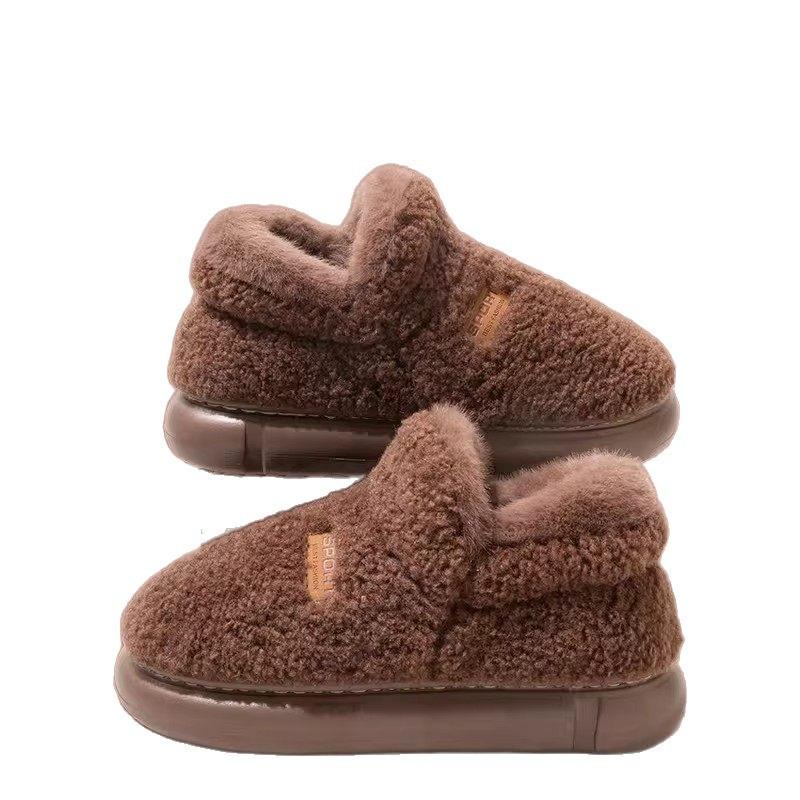 Indoor Plush Slippers For Women Men With Anti Slip Eva Sole Warm Thick Bottom Home Comfort