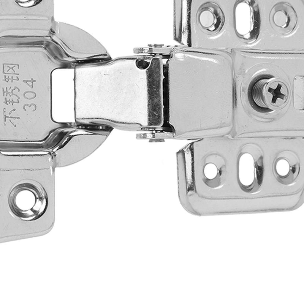 2Pcs Cabinet Hinges Stainless Steel 2.0mm Thick Thicken Base Electroplating Bright Wardrobe Hinge for Kitchen Bathroom