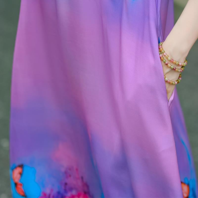 Damen Sommerkleid Vintage Kleidung Lässig Ärmellos Lange Kleider