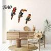 Decorative Toucan Parrot Prints 3Pcs Tropical Bird Wooden Wall Decor, 2D Flat Wood Outdoor Courtyard Decoration Art, Colorful Animal Ornament