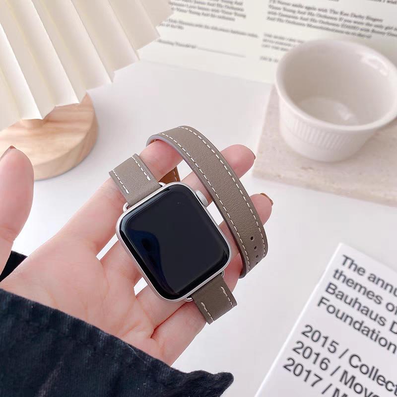 High Quality Leather Loop For Apple Watch Band Women 10/9/8/7/6/5/4/3/2/1 SE 38mm 40mm 41mm 42mm 44mm 45mm 46mm 49mm Strap
