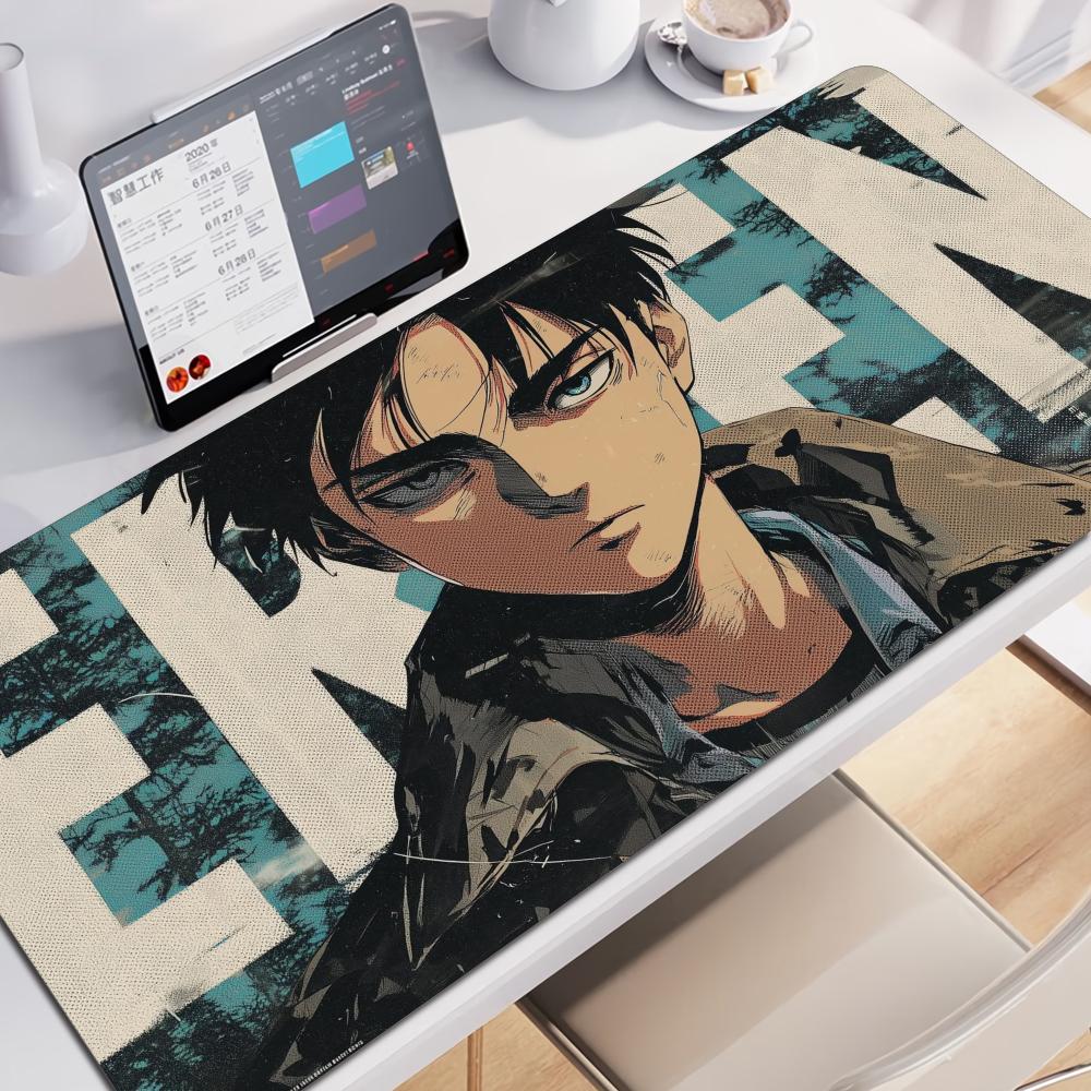Japan Anime Mousepad Pc Gamer Cabinet Keyboard Rug Xxl Levi Ackerman Extended Desk Mat Laptop Attack On Titan Mouse Pad Carpet