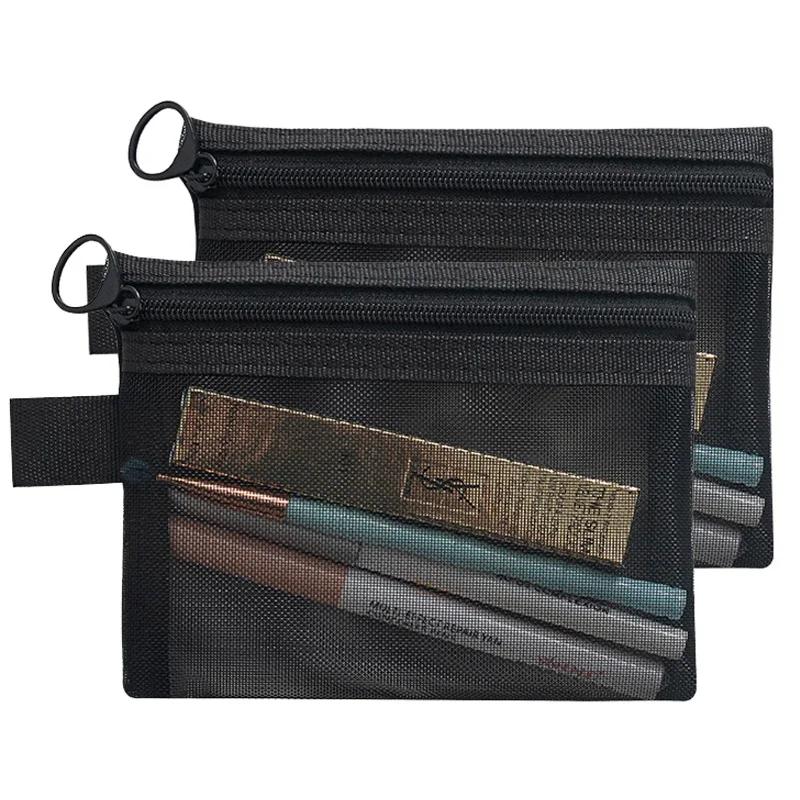 13Pcs Mesh Clear Cosmetic Bags Small Large Black Makeup Bag Portable Travel Toiletry Organizer Case Lipstick Storage Pouch