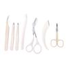 7pcs Eyebrow Trimming Kit Portable Fashionable Multifunctional Travel Eyebrow Kit with Dolphin Tweezers for Daily Use