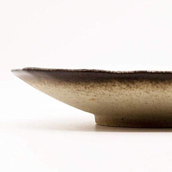 Mino Ware Leaf-shaped Large Plate Approximately 2523cm Shin-ka Glaze Made Japan 508-17