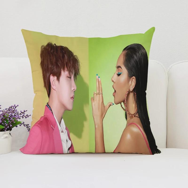 40x40cm Sofa Decoration Cushion Cover J-JHope  Double Sided Printed Pillow Cover Waist Cushion Car Cushion Fans Gifts