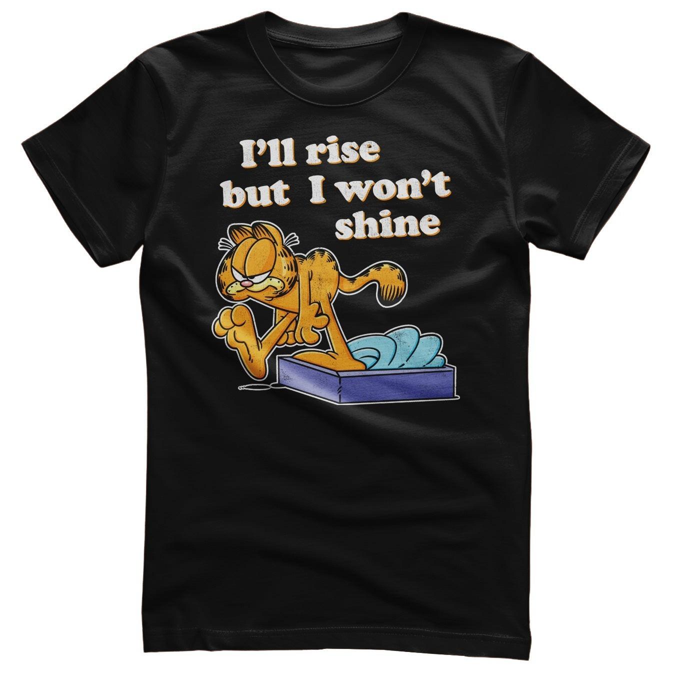 Officially Licensed Garfield i ll Rise But I Won T Shine Mens T-Shirt XXXL