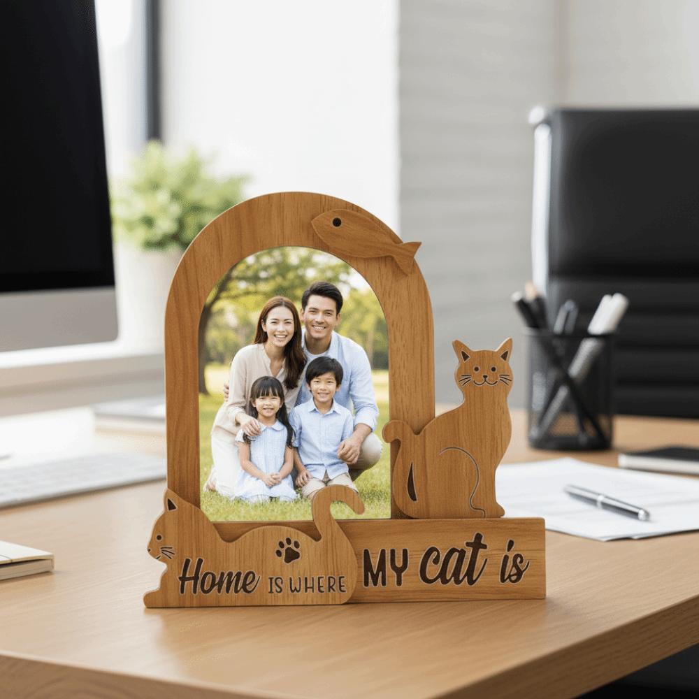 Wood Pet Photo Frame Dog/Cat Shape Photo Album Frame Cat Keepsake Frame  Home Decor