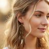 Bohemian Style Tassel Earrings Handmade Dream Catcher Earrings Dangling Drop Earrings  For Women