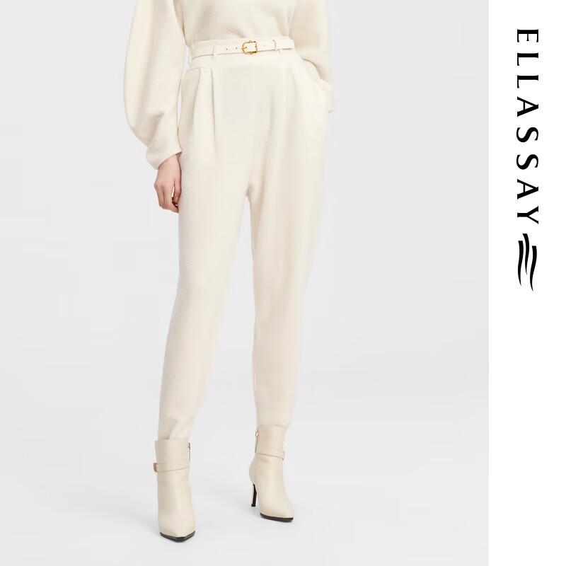 ELLASSAY Women's Wool Cashmere Blend High-Waist Tapered Knit Joggers