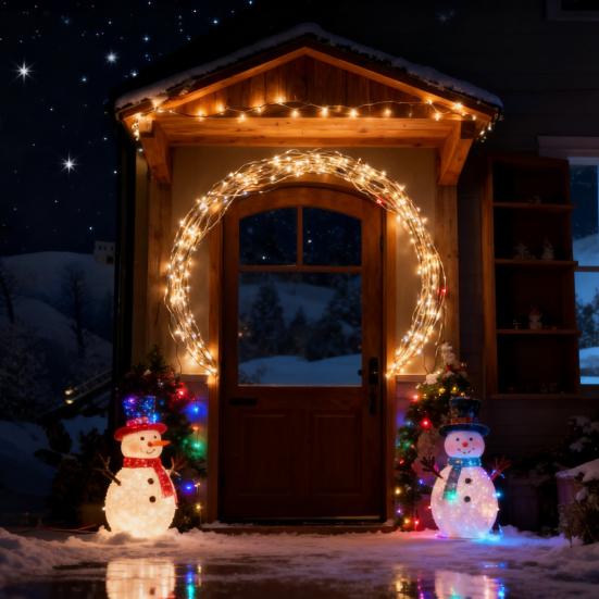 2026 Christmas Tree Waterfall Lights 8 Modes Cascading LED Fairy String Lights with Timer Waterproof for Indoor Outdoor Decor