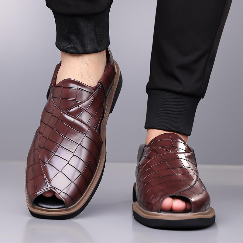Men’s Sandals Mary Jane Dancing Shoes Dress Wingtip Wedding Stylish Formal Leather Prom Blazers Shoes Over Sized