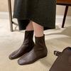 Hroznová matka podzim a zima nové vnitřní zvýšení výšky 3 cm boční zip tenké boty elastické boty dámské ploché retro krátké boty