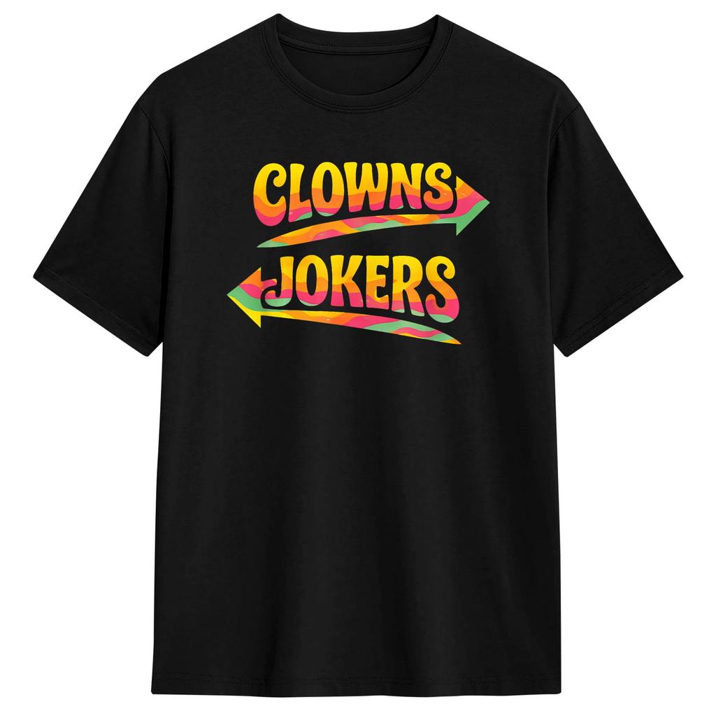 Unisex Womens T Shirt Direction Clowns to The Left Jokers to The Right TShirts Hip Hop Summer Tees Casual Cotton Tops