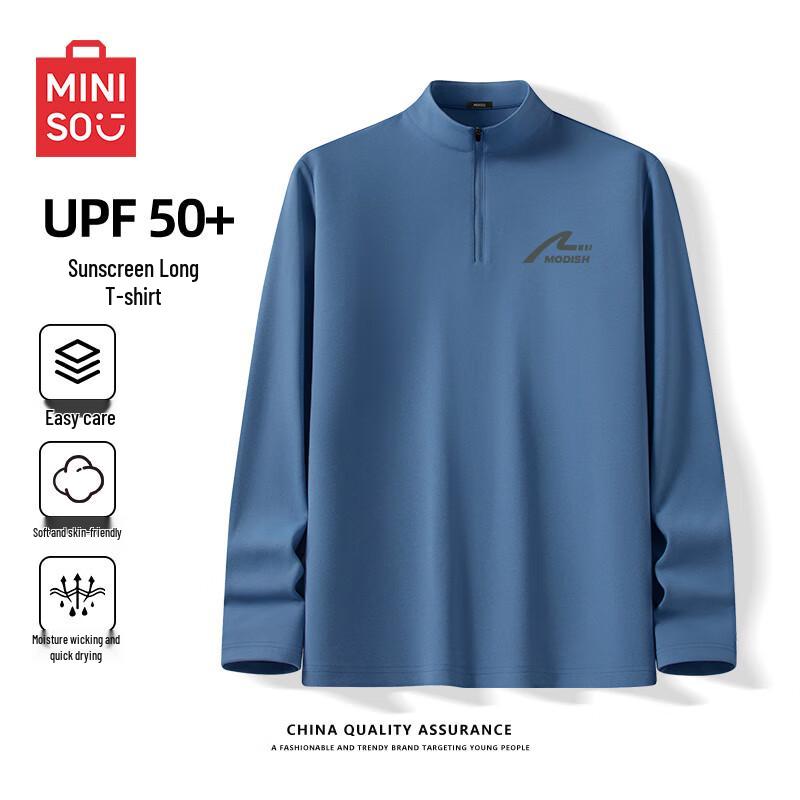 MINISO Men s Half-Zip Stand Collar Performance Tee M