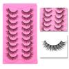 Factory Price Custom 9-pairs 57 Pairs Fluffy Lash Strips Vegan 3D Faux Mink Lashes Faux Mink False Eyelashes