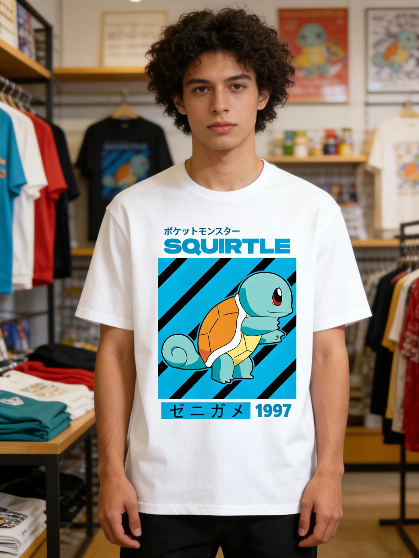 Pokemon Squirtle Anime Graphic TShirt Men Women Summer 2026 Oversized Y2K Short Sleeve Tee Casual Streetwear Cotton Top S