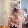 Chiikawa Usagi Hachi Hooded Cloak Blanket Shawl Cape for Lazy Days