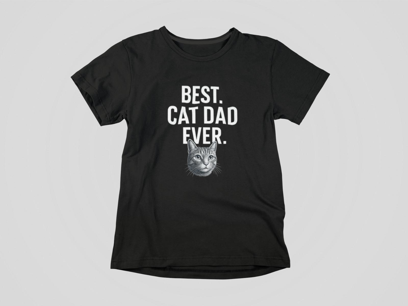 Cat Dad Gift Shirt | Best Cat Dad Ever Graphic Tee with Cat Face | Pet Lover Fat 3XL