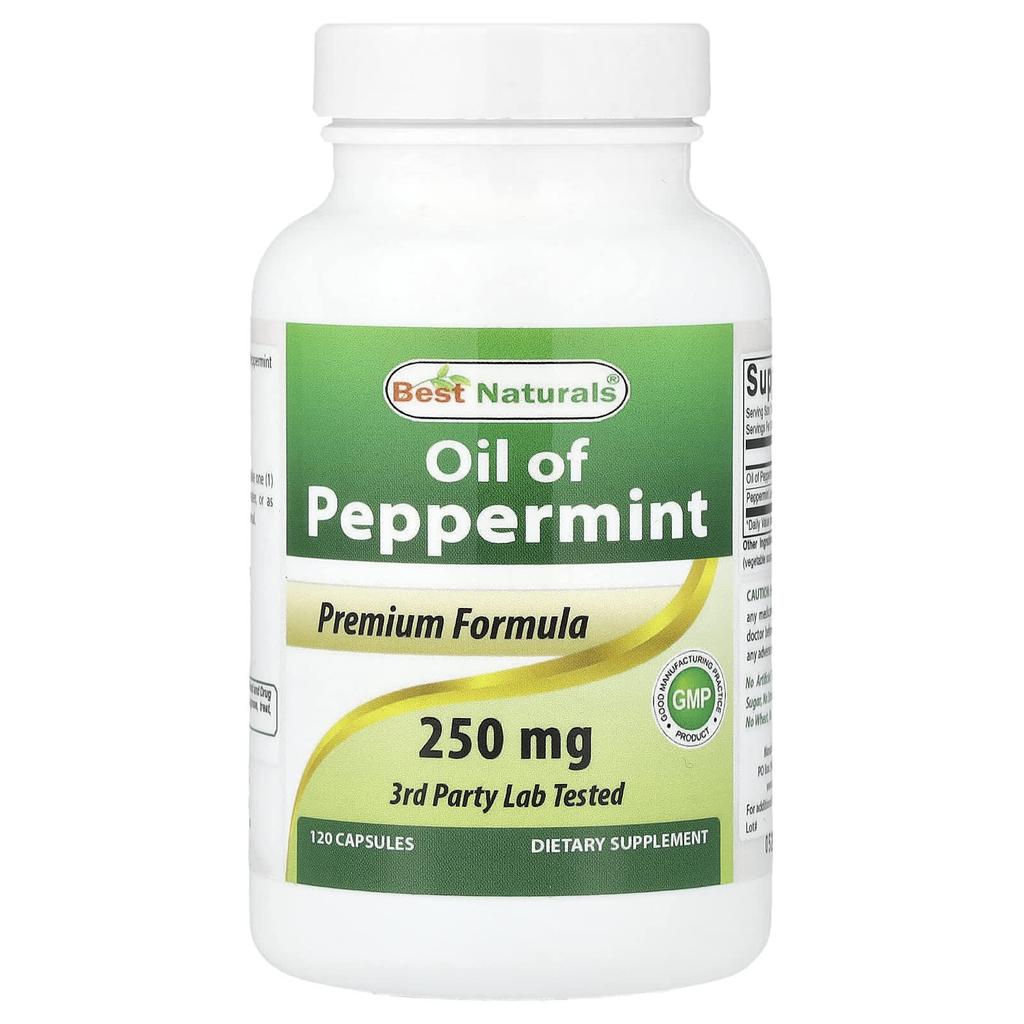 Best Naturals Peppermint Oil, 250 Mg, 120 Capsules