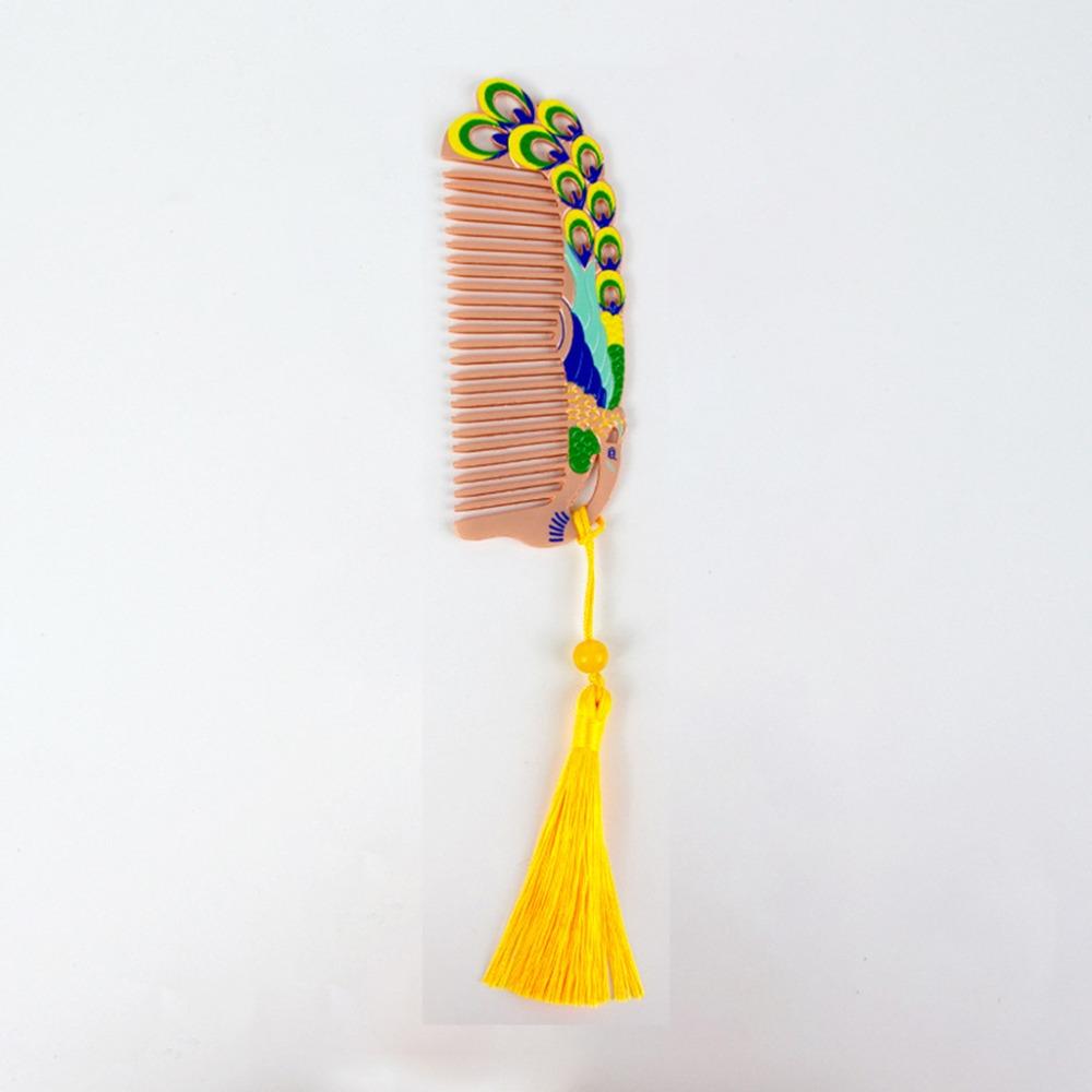 

Антистатическая старинная гребень «Павлин» Милые распутывающие гребни Прочная расческа для прямых волос Девочки бронзовый