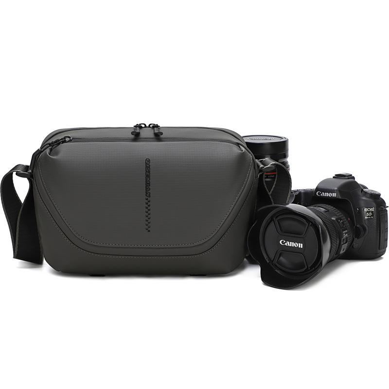 

Qisemian Men S Crossbody Camera Bag 1 Machine 2 Mirror Inner Tank Storage Outdoor Casual Photography Digital Bag серый