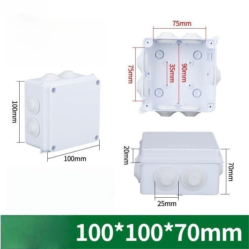 

1Pcs White ABS Plastic Waterproof Power Box DIY Indoor Outdoor Wire Shell Connection Cable Branch Junction Box With Rubber Plug