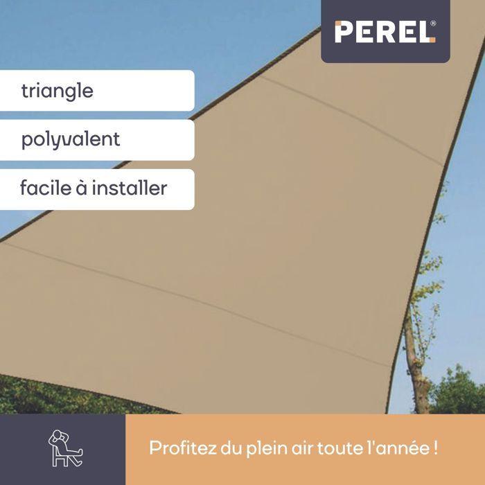 Voile solaire perméable - Triangle 3.6 x 3.6 x 3.6m - Couleur beige - Retient 90% des rayons UV nocifs