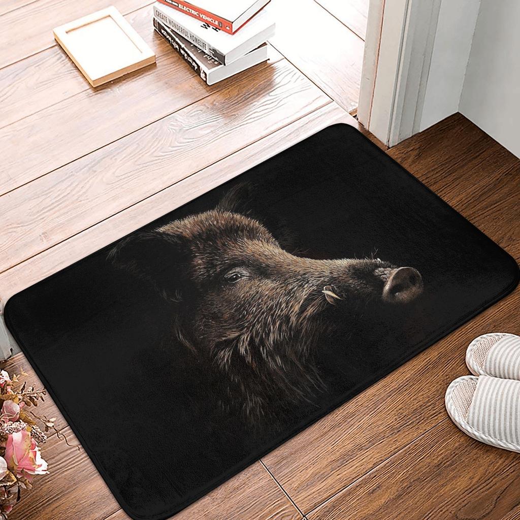 Wild Animal Boar Floor Door Bath Kitchen Mat Anti-Slip Indoor Doormat Living Room Entrance Carpet Rug