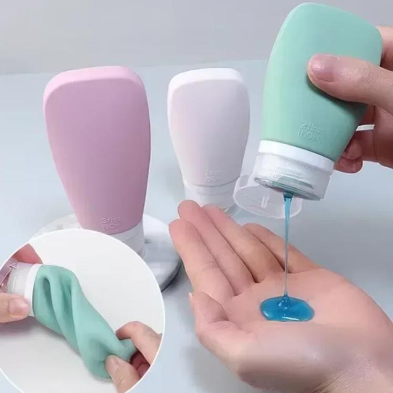 60/90ml Empty Bottle Portable Silicone Travel Bottle Leak Proof Squeezable Liquid Refillable Lotion Bottle Shampoo Container