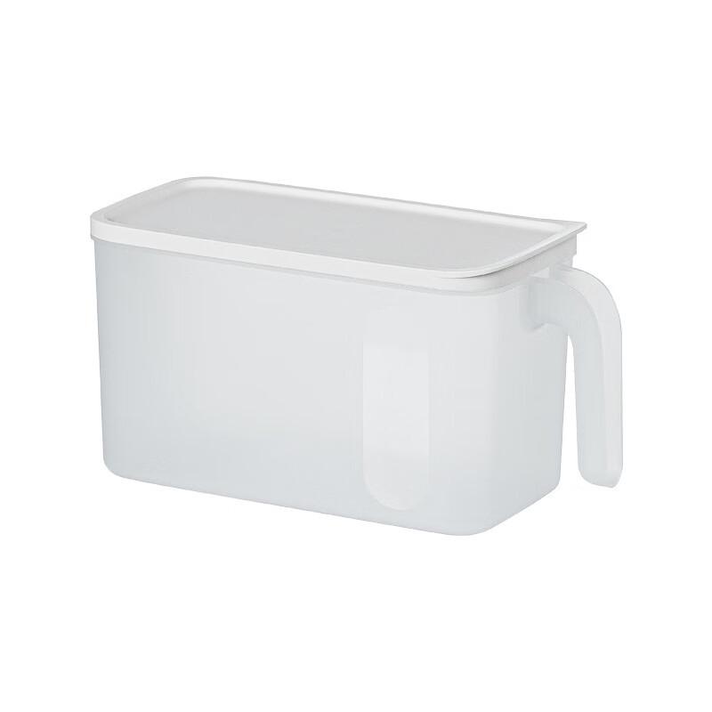 

ZISIZ Frosted Transparent Refrigerator Storage Box with Lid & Handle