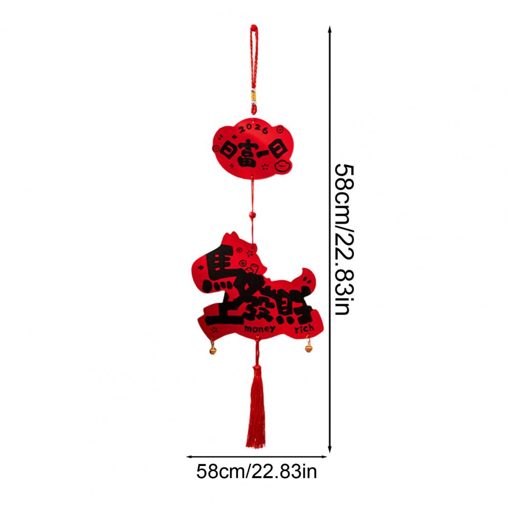 Chinese Zodiac Decoration 2026 Year of Horse Pendant Tassel Ornament New Year Wall Hanging Decoration Traditional Horse Pendant