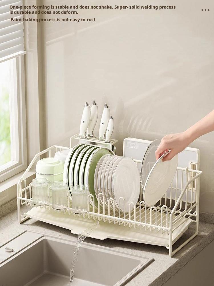 Kitchen Drain Dish Rack Holder Sink Countertop Bowl Chopstick Cutlery Storage Basket Dishes Organizer Hanger Draining Shelf