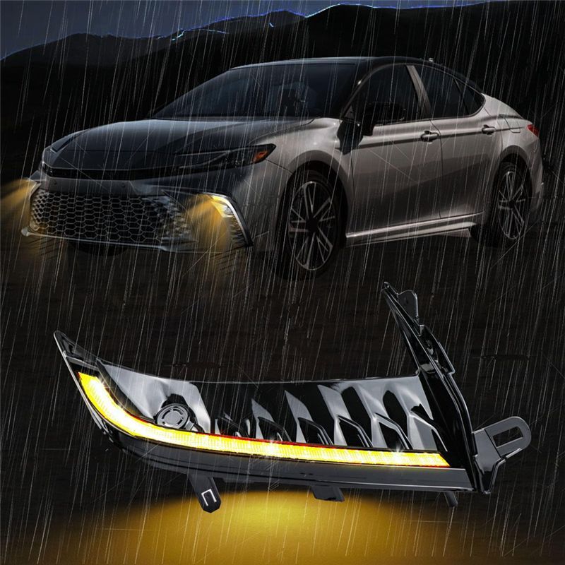 Strange Front Bumper Fog Light For Toyota Camry SE XSE 2025 DRL White Daytime Running Light Amber Turn Signal Lamp Accessories