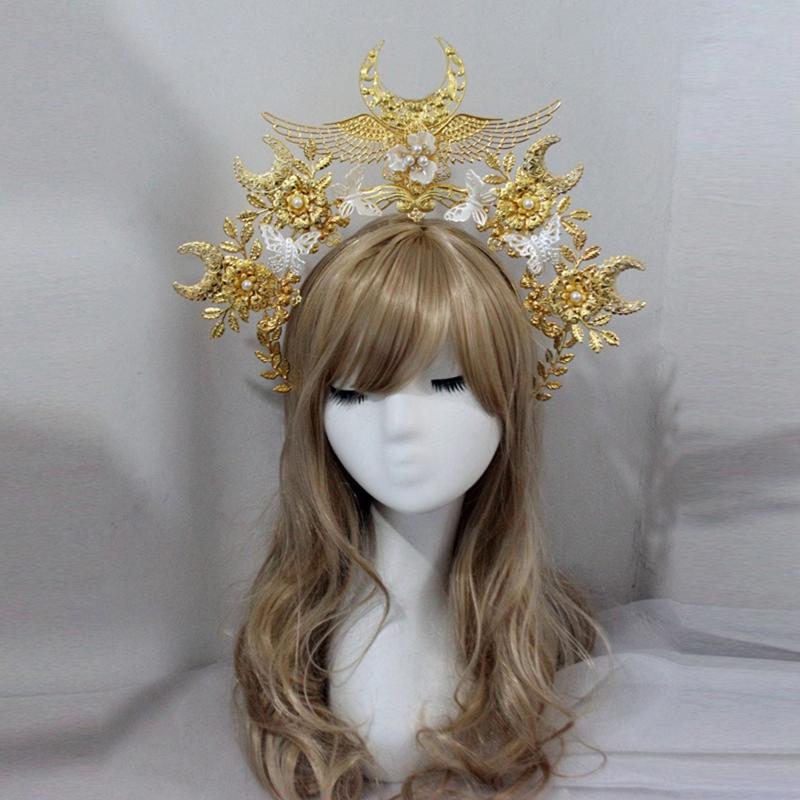 Women Cosplay Headband DIY Material Halloween Hair Holder with Angel Halo Design