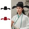 Ancient Chinese LiBai Styles Cloth Cap Comfortable Ventilated Hats Theme Party Historical Hat for Daily Wear
