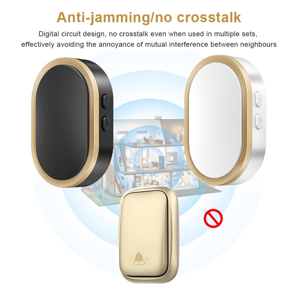 3 Pieces Wireless Door Bell Music Adjustable Doorbell Outdoor Alarm Apartment Transmitter Wall Mounted Alerts Equipment
