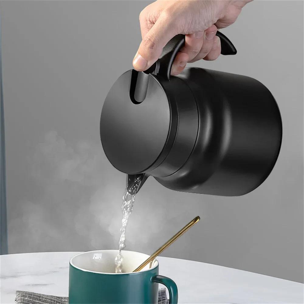 Stainless Steel Heat-preserving Thermos Pot | 1000ml Large Capacity Portable Coffee/Stewing Teapot for Home & Office
