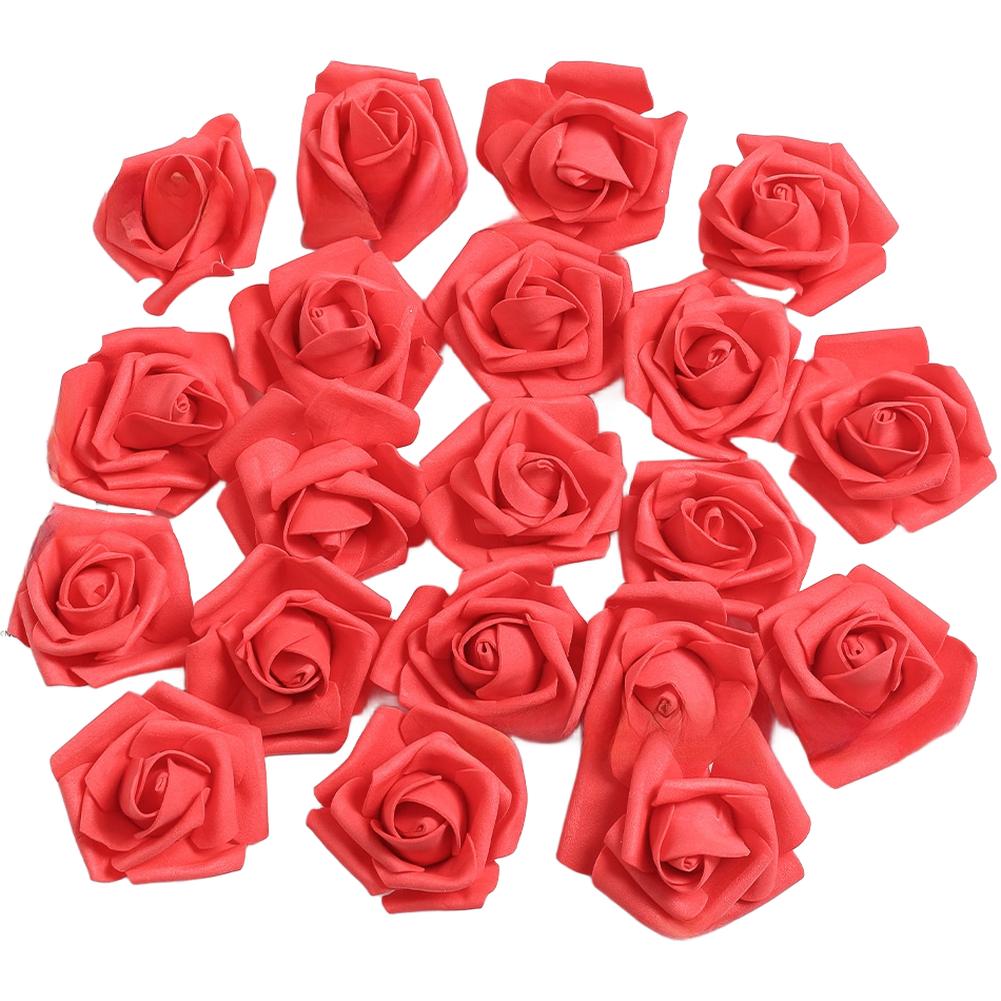 20 Pcs 7cm Foam Rose Head Artificial Flowers For Wedding Party Home Decor DIY Crafts Simulated Rose Accessories