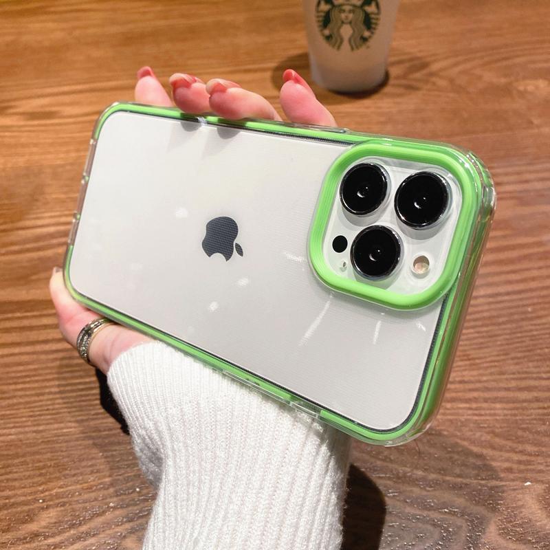 Candy Color Colorful Clear Phone Case For iPhone 16 Pro Max 15 14 13 12 11 X XS XR 7 8 Plus SE Transparent Soft Shockproof Cover