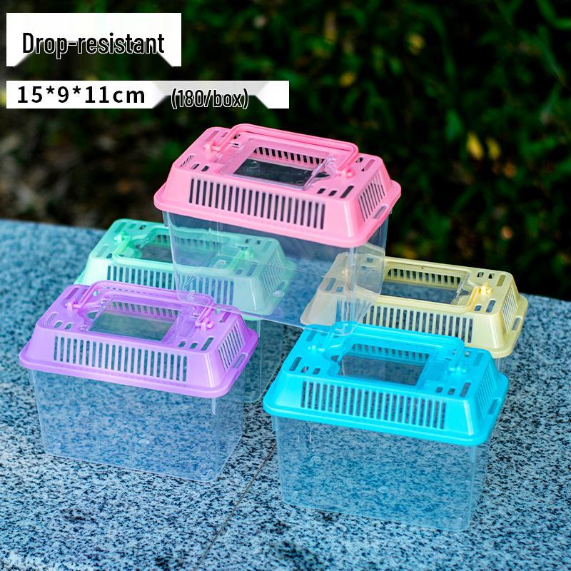 Transparent Handheld Pet Breeding Box - Large, Medium & Small Sizes for Turtles, Goldfish, or Hamsters.