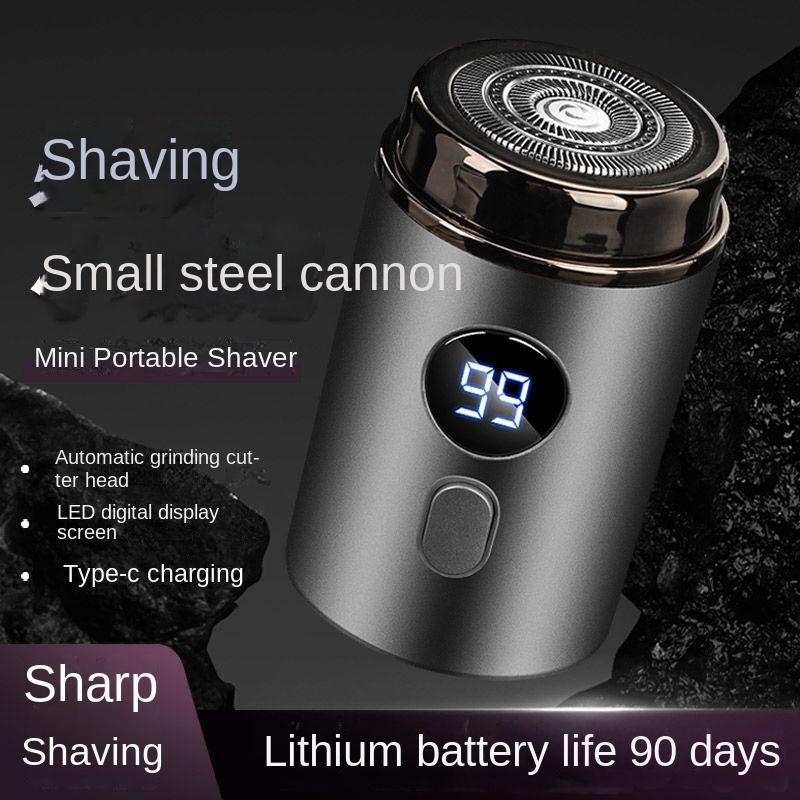 1pcs Men's Electric Shaver Rechargeable Car Portable LED Digital Display Wet and Dry Dual Use Shaver Household Shaver