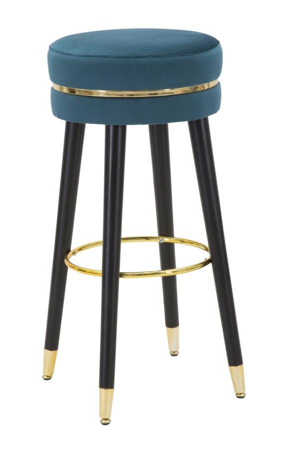 Bar Stool Paris Teal Gold Cm Ø 35X74