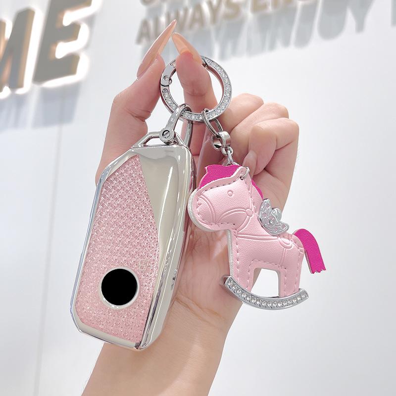 TPU Car Remote Key Cover Case Holder Shell Chain Protector Fob For BMW New 530Li I5 iX1 X1 X5 840I 740Li iX I7 X6 X7 5 7 Series