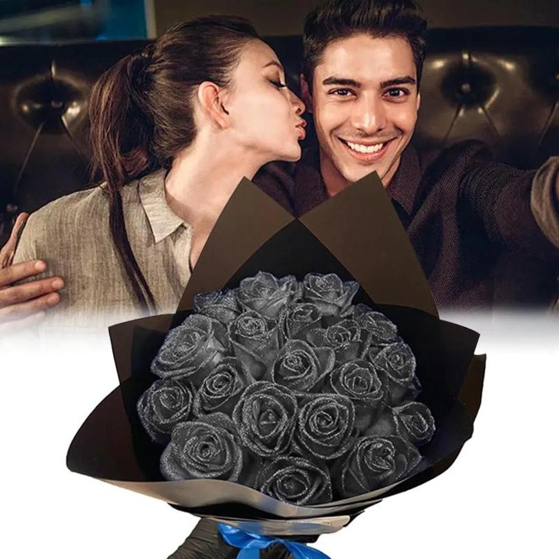 10/30 adet 7/6 cm Simli yapay çiçek gül Anneler Günü/Sevgililer Günü kız arkadaş eş DIY buket düğün Doğum günü için hediyeler