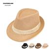 Summer Wool Knit Mesh Fedora Hat with Leather Band