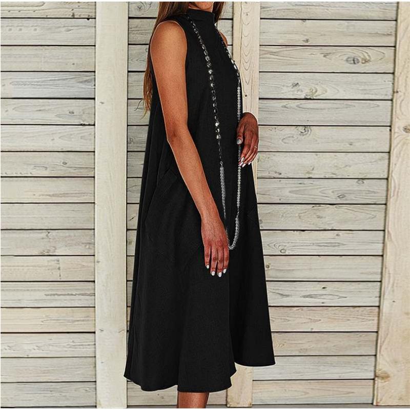 

Long Dress Sleeveless Dress for Spring and Summer Women 5XL чорний